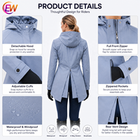 Chaqueta de equitación impermeable y elástica para mujer, con cola larga, abrigo softshell ecuestre, ropa de equitación con logotipo personalizado.