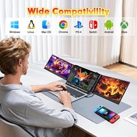 Écran d'extension portable ultra-fin 14,2 pouces S8 Ultra Tri pour ordinateur portable, double/triple moniteur externe