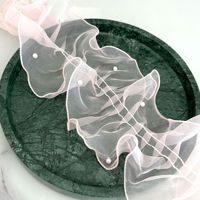 Ruban en organza transparent perlé avec volants ondulés pour robes de mariée, confection de vêtements, accessoires pour cheveux et loisirs créatifs (DIY) - Vente en gros