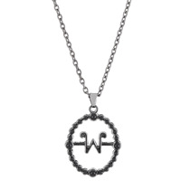 Collier torsadé en perles de rayonne avec pendentif lettre W ajouré style perle, pour hommes et femmes, mode coréenne, tendance transfrontalière