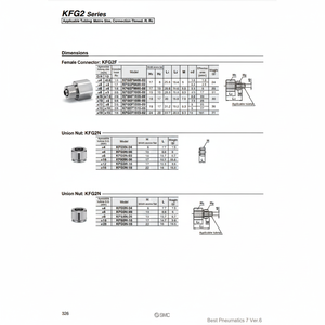 Raccords d'insertion pneumatique SMC KFG2F1008-03 pièces pneumatiques - Product Image 1