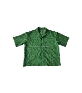 2024 hombres vacaciones de verano Hawaii manga corta Polo camisa hombres botón Up Vintage malla encaje Polo fabricante - Product Image 1