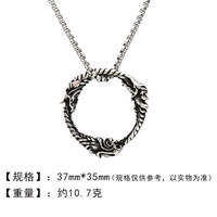 Collier en acier inoxydable personnalisé en gros sans décoloration Bijouterie Gothique Vintage Tête de Loup Connexion Collier à pendentif rond pour hommes