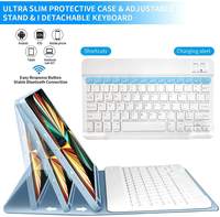 Kenke casing IPad magnetik Keyboard terhubung Bluetooth, penutup Tablet tahan guncangan pengisian daya USB dengan Slot pena untuk IPad Pro 11 inci