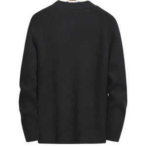 Pull tricoté à la mode pour <span class=keywords><strong>homme</strong></span> personnalisé boutonné couleur pure cachemire <span class=keywords><strong>laine</strong></span> mérinos hommes pull cardigans avec poche - Product Image 3