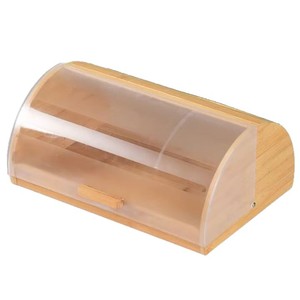 Boîte de rangement pour pain en bambou et bois, boîte de rangement multifonctionnelle pour la cuisine avec couvercle transparent en acrylique. - Product Image 5