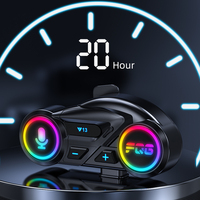 Nouveaux écouteurs sans fil pour moto avec puce 6.0, autonomie super longue, mains libres, étanches, filtre anti-bruit du vent, radio FM