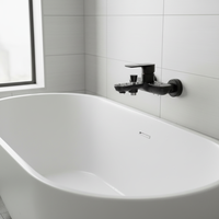 Fournisseur de la Chine Robinet de douche de baignoire en laiton à poignée unique Design moderne Finition noire