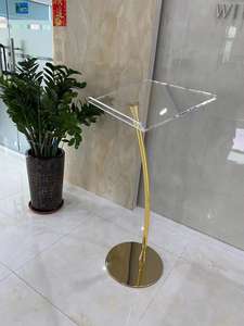 Soporte de podio acrílico dorado <span class=keywords><strong>Atril</strong></span> de podio de iglesia <span class=keywords><strong>para</strong></span> restaurantes Bodas Oficina y Aula - Product Image 5