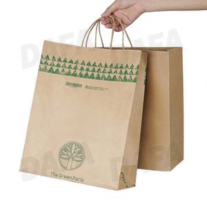 Sac en papier kraft blanc personnalisé avec logo, sacs en papier kraft personnalisés recyclables avec logo, vente chaude - Product Image 3