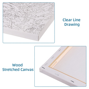 SINOART Kit Pittura a Numeri su Tela 40x50cm per Adulti Principianti con Tela Stirata in Legno, Colori Acrilici e Pennello - Product Image 3