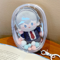 Porte-clés poupée en peluche en tissu de coton imprimé de 10 cm, personnage de dessin animé, pendentif décoratif, cadeau