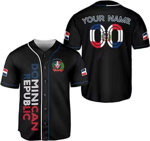 Maillots de baseball et uniformes de softball de la République dominicaine, vente en gros d'usine, personnalisation, t-shirt de softball de haute qualité - Product Image 4