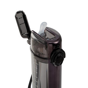 PINKAH Nouveau Lancement 650ml 22 OZ Sans Bpa Forme Carrée Double Couvercle Conception En Plastique Tritan Paille Bouteille D'eau avec Sangle - Product Image 3