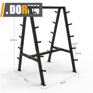 Support de rangement d'haltères fixe pour barres droites et bouclées. Organise les haltères fixes et les barres de boucles. Grand support d'haltères pour la maison - Product Image 3