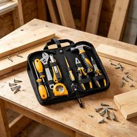 Ensemble d'outils ménagers de 9 pièces, clé à molette, marteau, outils de réparation généraux pour la maison
