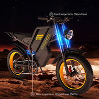 Bicicleta Eléctrica Todoterreno para Adultos, Motor de 60v 4000w, Baterías Dobles de 25ah/15ah, 20 Pulgadas, Frenos de Disco Hidráulicos