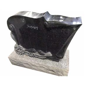 Láseres conmemorativos funerarios de granito negro, láseres con tallado de <span class=keywords><strong>flores</strong></span> - Product Image 3