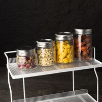 JIANMEI Vente en gros 5oz 7oz 8oz Crème Miel Petit pot en verre Pot à épices en verre borosilicate 16oz Bocaux en verre avec couvercle pour le stockage des aliments