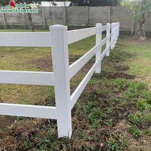 Ganado Vinilo 3 Rieles PVC Vaca Granja Cercado, Vinilo 3 Riel Caballo Paddock Granja Cerca Poste, PVC Ranch Rail Caballo Vallas - Product Image 2