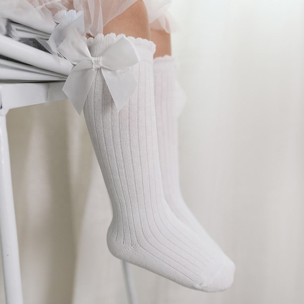 Bambine &amp; Ragazze Al Ginocchio Spagnolo Stile Nastro Fiocco