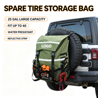 Sac de rangement pour roue de secours avec fermeture à enroulement pour équipement de plein air, fixation arrière pour véhicule, idéal pour le camping et les sentiers