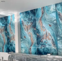 Plaque de Marbre PVC 4x8 pi pour la Décoration Intérieure, Panneaux Muraux de Douche et Salle de Bain, Panneaux Muraux Intérieurs en Marbre en Gros de Chine