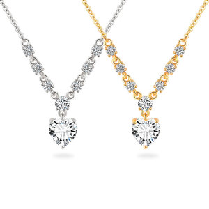 925 Sterling Silver Tim Zircon Mặt Dây Chuyền Vòng Cổ Của Phụ Nữ 18K Vàng Mạ Đồ Trang Sức Đơn Giản Mặt Dây Chuyền Mặt Dây Chuyền Bán Buôn - Product Image 1