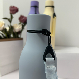 Custom Logo Matte Stainless Steel Water Bottle with Lanyard, 500ml Double Wall Vacuum <b>Insulated</b> <b>Flask</b> for Outdoor & Promotional - Product Image 5