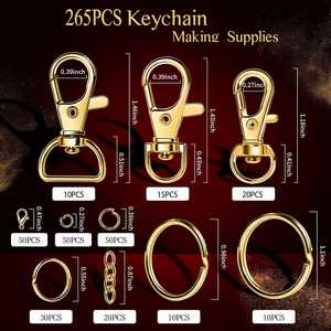 Keychain Kit Key Ring Lobster Claw Clasps Swivel Snap Hook Extender Chain for Crafts DIY Projects and Jewelry Making - Product Image 2