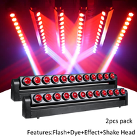 2PCS Barre de lumière professionnelle pour DJ et discothèque, 12 yeux RGBW 4-en-1, 12x15W LED Beam Pixel Bar Moving Head Light pour boîte de nuit, club, DMX