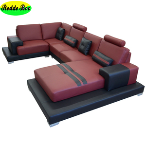 Divano Angolare in Pelle di Lusso, Divano Modulare a <span class=keywords><strong>L</strong></span> Contemporaneo per Hotel e Soggiorno - Product Image 1