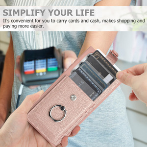 Sang Trọng Vải Da PU <span class=keywords><strong>Leather</strong></span> <span class=keywords><strong>Pull</strong></span>-<span class=keywords><strong>out</strong></span> Nhẫn Chủ Điện Thoại Trường Hợp Đối Với Samsung Galaxy S24 S25 Siêu Thẻ Túi Di Động Bìa Shell - Product Image 3