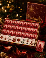 Hochwertiges Weihnachts-Mahjong-Set mit 160 amerikanischen Mahjong-Steinen, vierlagigem Acryl-Design, glitzernder Rückseite und individueller Geschenkbox