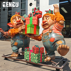 Estatua <span class=keywords><strong>de</strong></span> Gnomo Nórdico Gigante <span class=keywords><strong>de</strong></span> Fibra <span class=keywords><strong>de</strong></span> Vidrio Personalizada, Figura con Regalo, Decoración Navideña Resistente a la Intemperie para Exteriores - Product Image 1