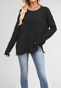 Nuovo Maglione Pullover <span class=keywords><strong>Basic</strong></span> da <span class=keywords><strong>Donna</strong></span> Coreano Autunno Inverno 2026 in Acrilico Lavorato a <span class=keywords><strong>Maglia</strong></span> Tinta Unita Girocollo Ampio Versatile - Product Image 6