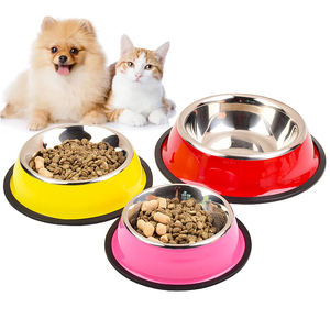 Mangkuk Makan Hewan Peliharaan Ramah Lingkungan, Ukuran Besar, Stainless Steel, Tahan Air, Ringan, Portabel, Model Cantik untuk Anjing dan Kucing - Product Image 1