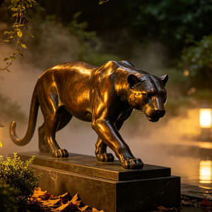 <span class=keywords><strong>Statue</strong></span> décorative en bronze Jaguar, décoration de jardin et de maison, taille réelle, bronze, laiton, métal, léopard doré - Product Image 4