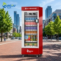 Máquina Expendedora Inteligente con Puerta Abierta de 570L, Refrigerada, con Pago con Tarjeta, para Snacks y Bebidas, Autoservicio, 1 Año de Garantía, Acero Inoxidable