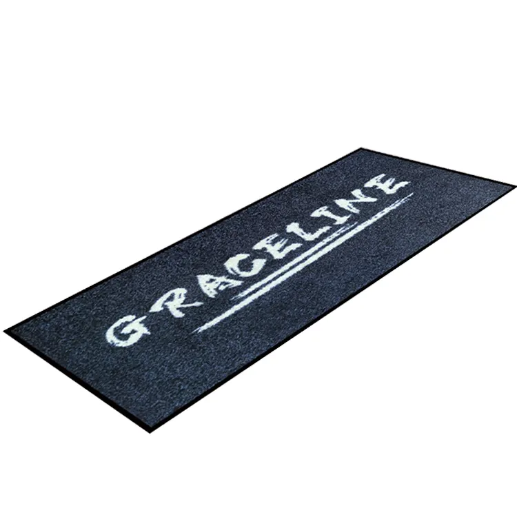 Grceline Custom size colorful printing outdoor mat rubber backed logo mat with nylon surface