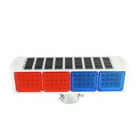 Vente en gros d'usine - Feux stroboscopiques solaires - Lumière rouge et bleue - Balise LED double face - Sécurité routière nocturne - Utilisation en construction