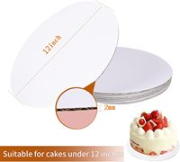 Plateaux ronds ondulés blancs pour gâteaux, 12 pouces, 2 mm d'épaisseur, base anti-graisse pour gâteaux d'anniversaire, de mariage, présentoir à desserts pour pâtisserie