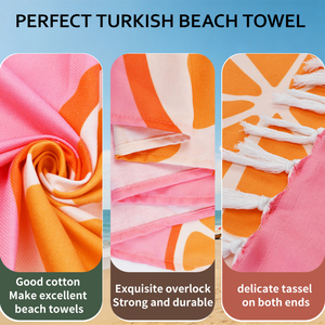 Telo Mare Turco Personalizzato con Logo, Anti-Sabbia, Morbido, Super Assorbente, 90x180cm, 100% Cotone a Righe con Nappe - Product Image 6