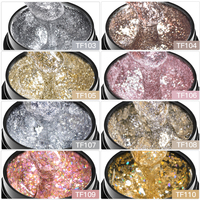 MEET ACROSS 8ml Shimmery Silvery Glitter, geruchs neutraler Gel-Lack für UV-LED-Maniküre Sparkling Platinum Gel Nagellack