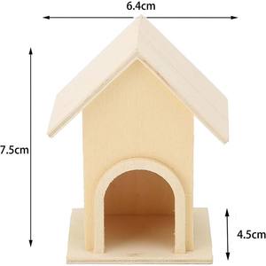 Maison d'oiseau en bois décorative <span class=keywords><strong>Mini</strong></span> mangeoire à oiseaux <span class=keywords><strong>Cage</strong></span> jardin et décoration artisanale de peinture pour enfants - Product Image 6