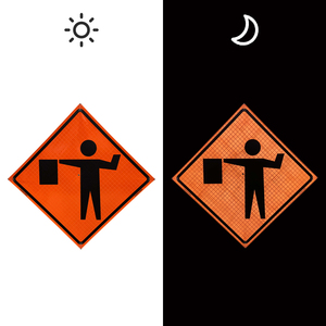 Cuộn lên dấu hiệu quản lý xây dựng flagger phía trước dấu hiệu cuộn lên dấu hiệu an toàn giao thông phản chiếu tùy chỉnh - Product Image 2