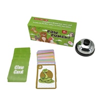 Jeu de société Hicreate Family Fun Reaction Battle avec cartes à jouer en papier et Paw Punch pour enfants - Cadeau personnalisable