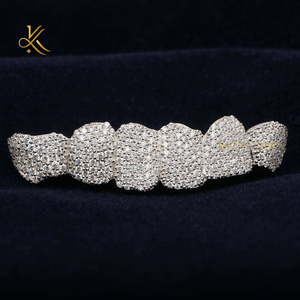 ที่ย่างฟันเพชรสุดหรูสร้างขึ้นใน925เงินสเตอร์ลิงประดับเพชรเพชรโมอิสซานไนท์สุดเก๋ - Product Image 1