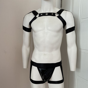 Ropa Interior Sexy para Hombre, Uniforme Negro, Cintura Baja, Spandex/Nailon, Lencería Erótica, Otoño 2022 - Product Image 2