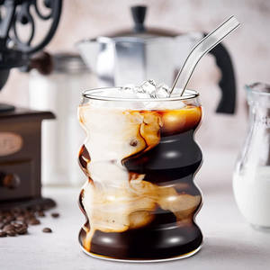 Taza de cristal de oruga ondulada, vasos únicos para beber, café helado, cerveza congelada, copas de vino acanaladas - Product Image 4